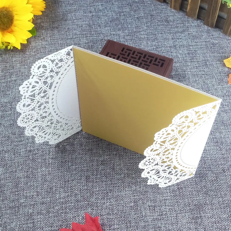 30 шт. элегантная кружевная Свадебная пригласительная открытка с лазерной резкой