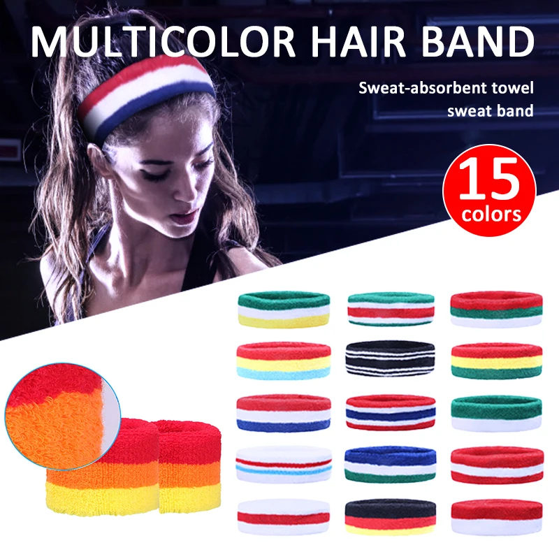 

Absorbent Cycling Yoga Sport Sweat Headband Sweatband Breathable Headband Anti-Slip Yoga Athletic Hair Bands Head Sweat Band