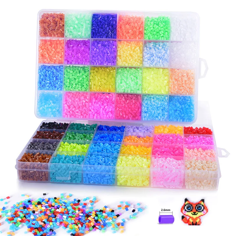 

Mini 2.6 Hama Beads 72 Colors kits perler Beads Tool and template Education Toy Fuse Bead Jigsaw Puzzle 3D For Children