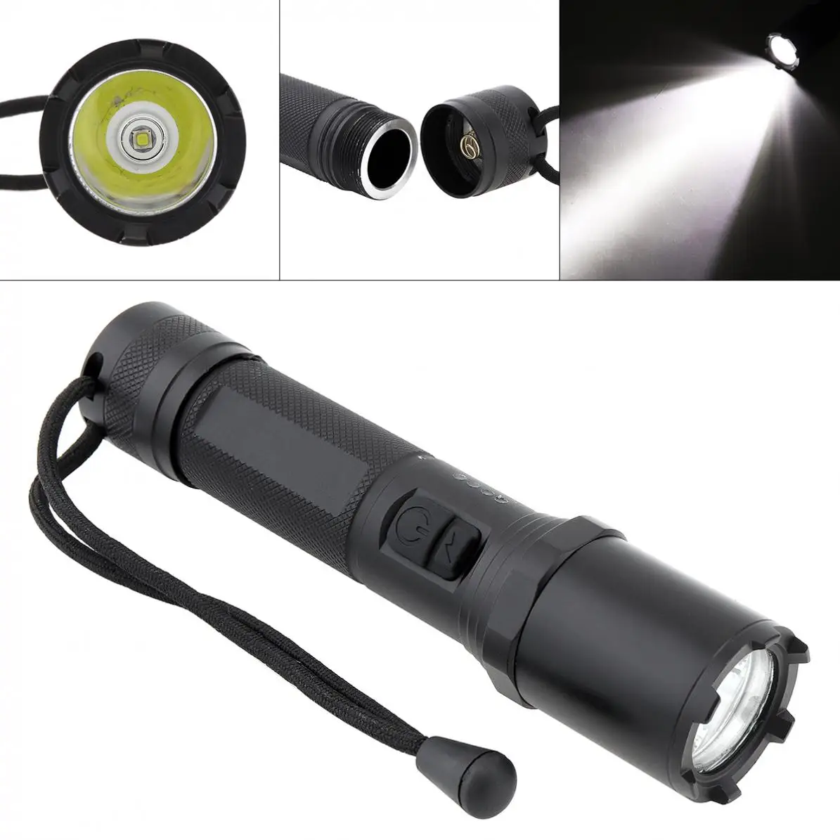 

T6 LED Charging High Power USB Power Supply Underwater 20-30m Diving Flashlight with Intelligent LED Power Display for Lighting