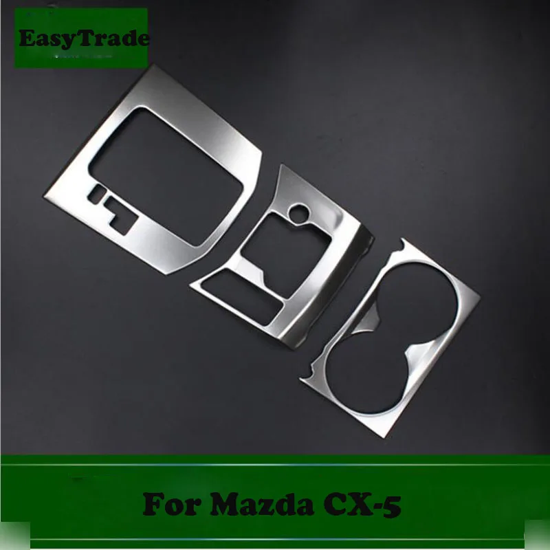 

Car styling Carbon Fiber Gear Shift Control Panel Cover Sticker For Mazda CX-5 2017 2018 2019 Car styling accessories 3PCS