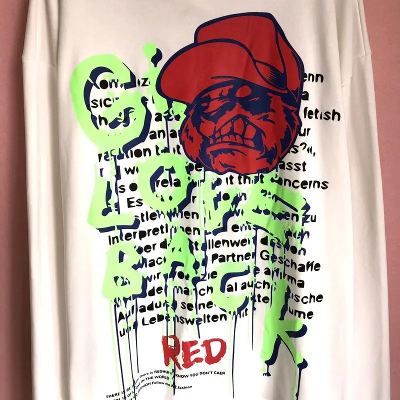 

QING MO Women Hooded Sweatshirt 2021 Autumn Graffiti Cartoon Letters Sweatshirt Long Sleeve Large Size Casual Sweatshirt LHXX211