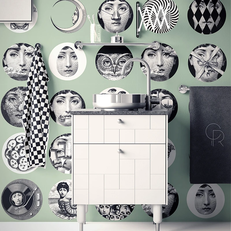 

Creative European PVC Tile Sticker Lina Face Design Self-adhesive Waterproof Bathroom/Kitchen Wall Stickers Tile Wallpapers