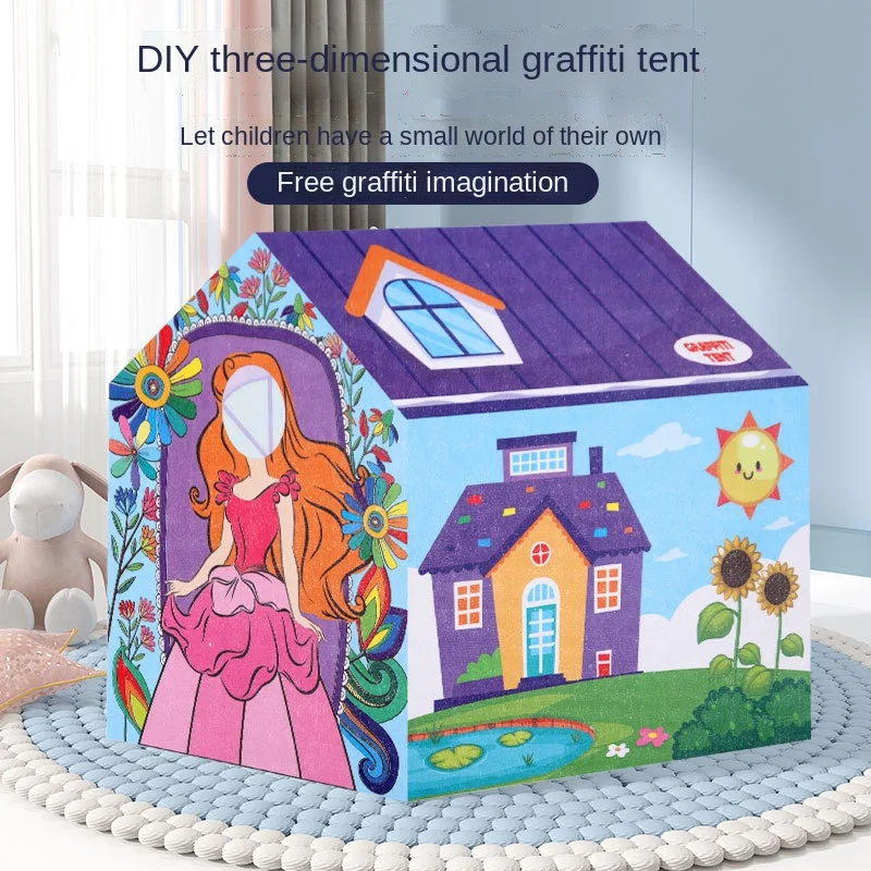 

Children's Tent DIY Creation Graffiti Indoor and Outdoor Camping Tent Play House Ocean Ball Pool Tent House Playhouses for Kids