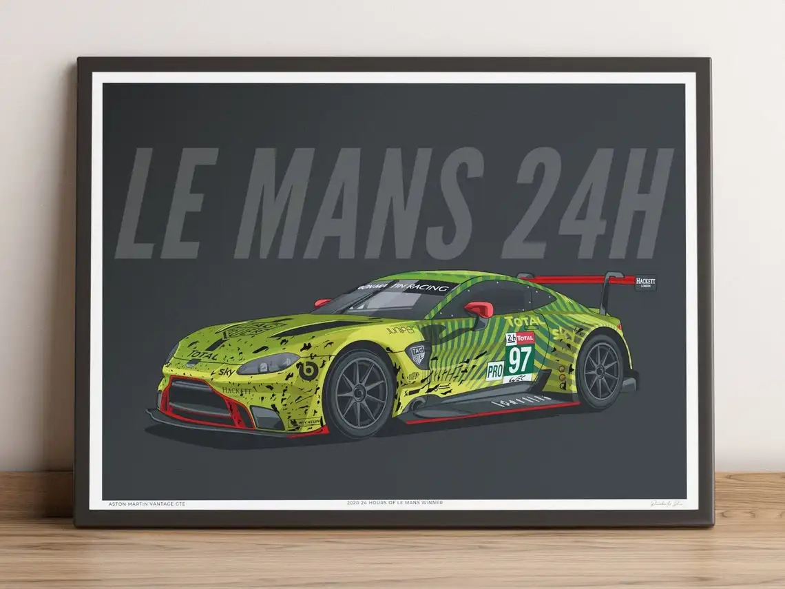 Классический гоночный автомобиль Le Mans 917 цветов Ранняя живопись домашний декор
