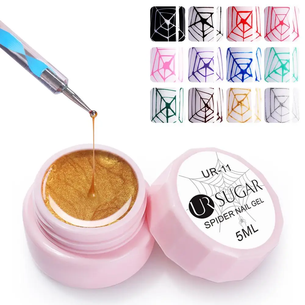 Ur Sugar краска гель лак для ногтей Spider Line гель лак УФ замачиваемый Лак Блеск профессиональная краска для ногтей маникюрные инструменты для ногтей
