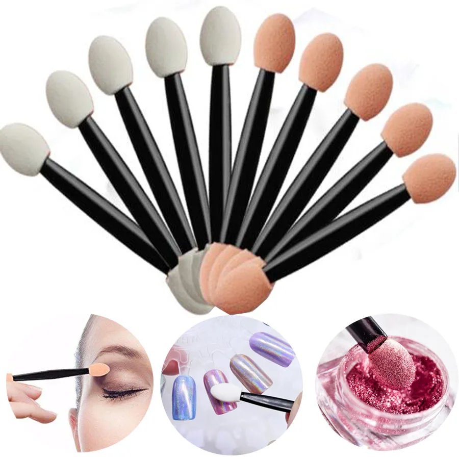 10 шт. Одноразовые Губки для теней век палочки с двойными головками ногтей