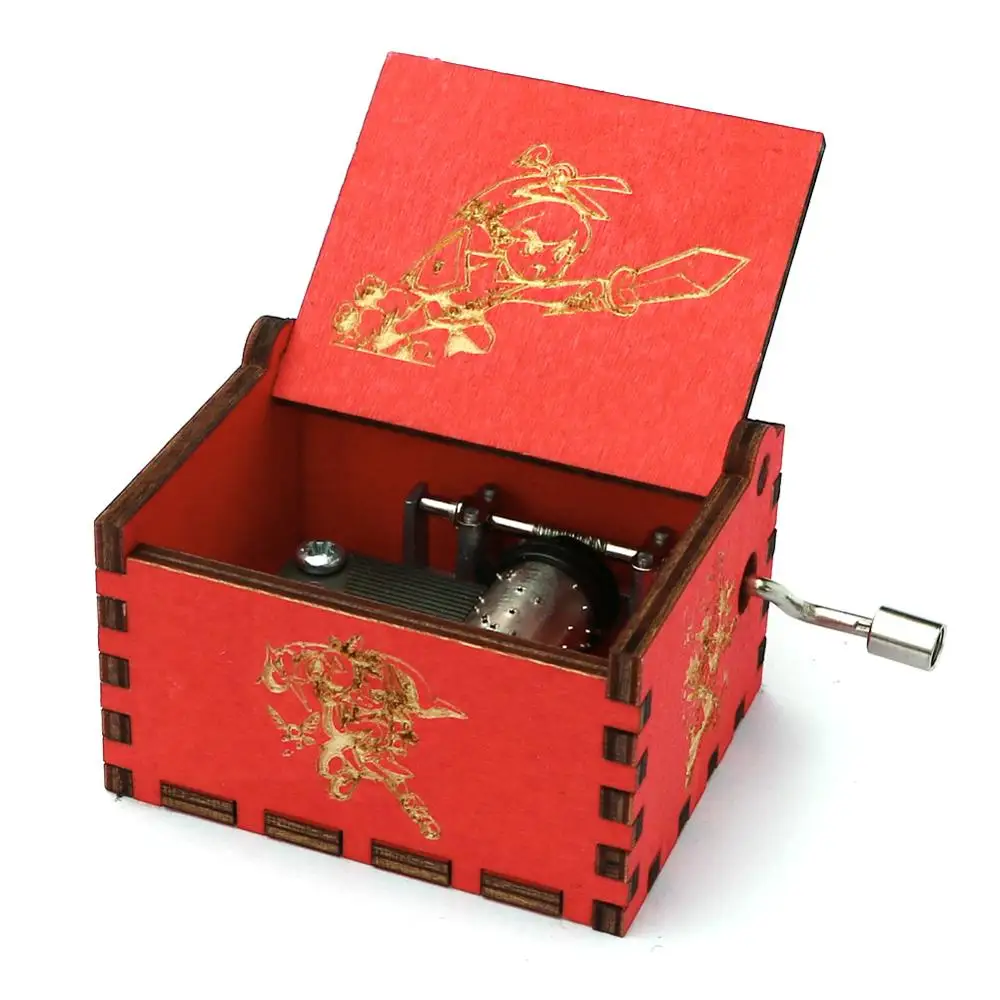 Прямая поставка резные черные деревянные музыкальные шкатулки с ручным заводом