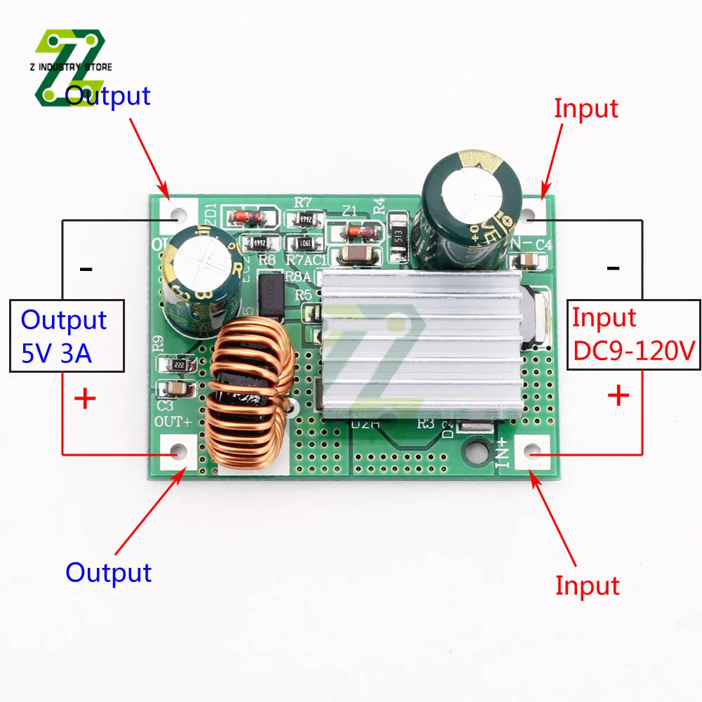 

DC-DC Step Down Module Power Supply Buck Converter Non-isolated Stabilizer 9V 12V 24V 36V 48V 72V 84V 120V to 5V / 12V 3A