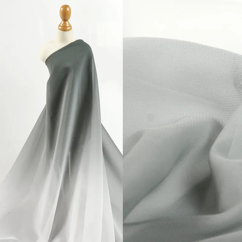 Градиентная полупрозрачная ткань мягкая дышащая драпировка свадебная