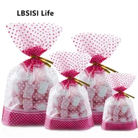 lbsisi life 50pcs big size plastic candy cookie bags wedding birthday children christmas favors party snack packaging gift bag