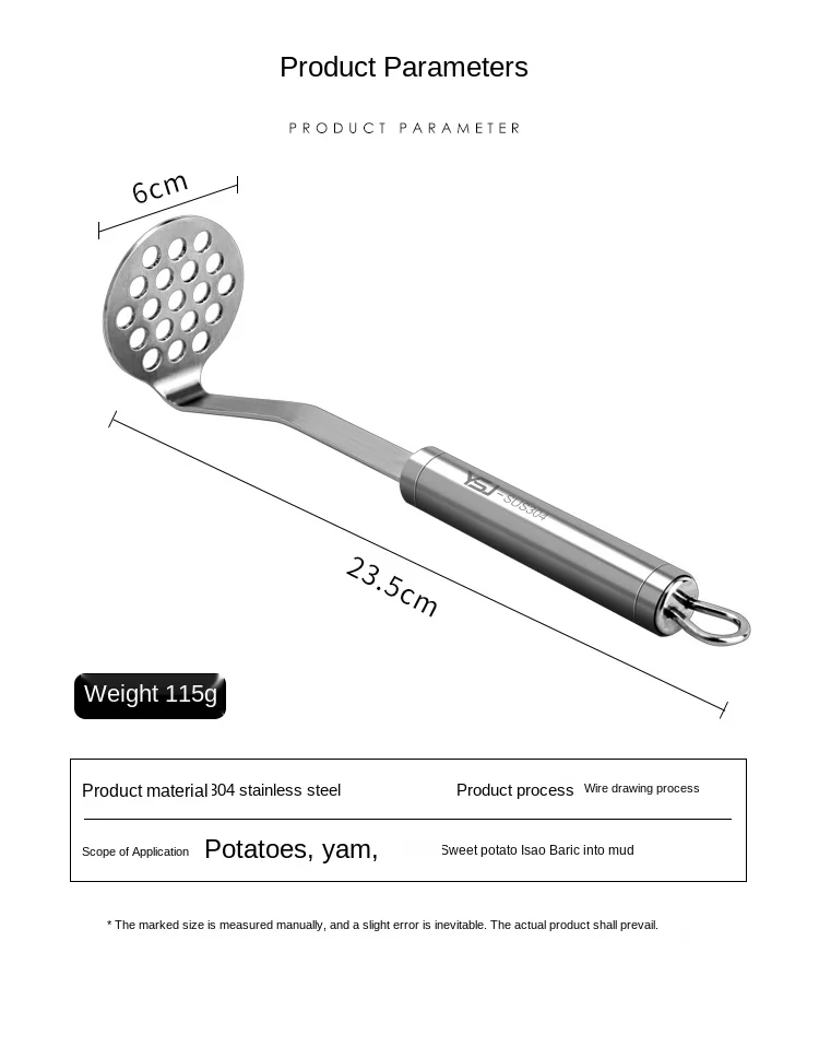 

Mashed Potatoes Mashing Tool Food Mill Potato Pressing Artifact Household Baby Food Supplement Kitchen Stainless Steel Tool