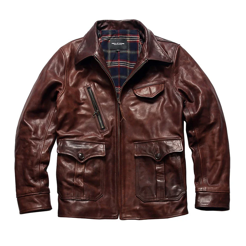 

Leather Genuine Horse Super Top Quality Slim Classic Horsehide Stylish Jacket, Asian Size Read Description Before Order!