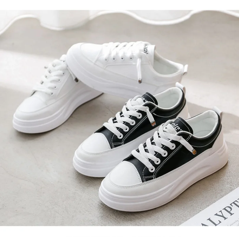 

zapatillas mujer fashion young women's sports shoes brand casual shoes 3cm thick-soled white shoes 2021 chaussure femme
