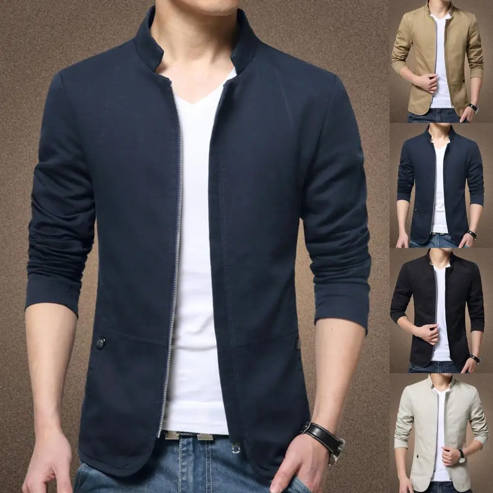

Fabulous Stand Collar Cardigan Business Jacket Business Coat Casual Fit