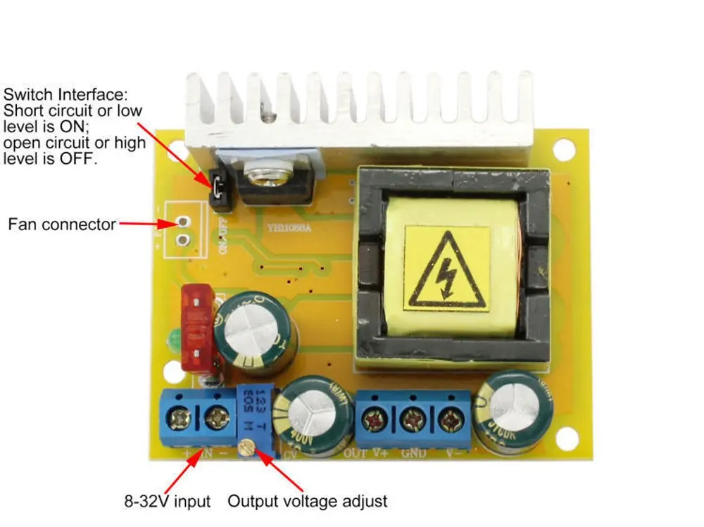 High Voltage DC-DC Boost Converter 8V-32V to ±5V-390V Adjustable ZVS Capacitor Charging Power Supply Module | Электроника