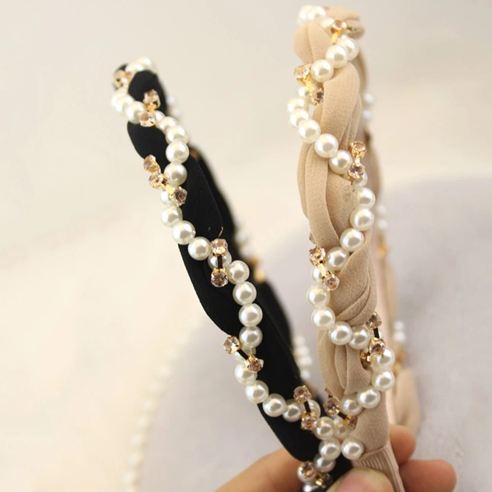 Женский ободок для волос инкрустированный искусственным жемчугом| |