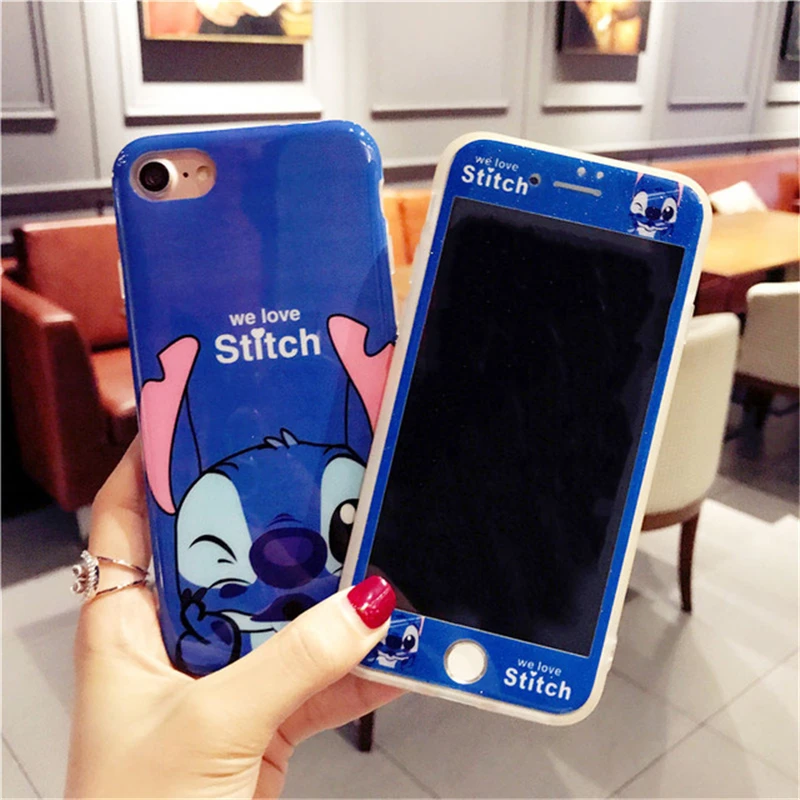 360 Full Cover Mouse Women Silicone Phone Case + Glass for IPhone 7 8 Cartoon Cute Shell IPhone7 IPhone8 I7 I8 Cases |