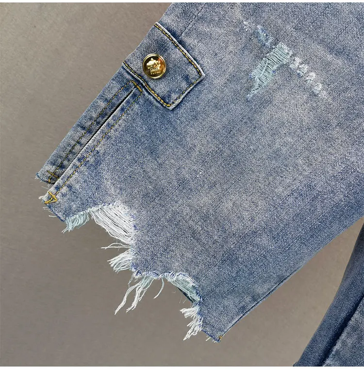 

Blue Casual Denim Shorts Women's 2021 Summer New Cotton Elastic High Waist Slim Slit Middle Pants Female Fashion Short Jeans