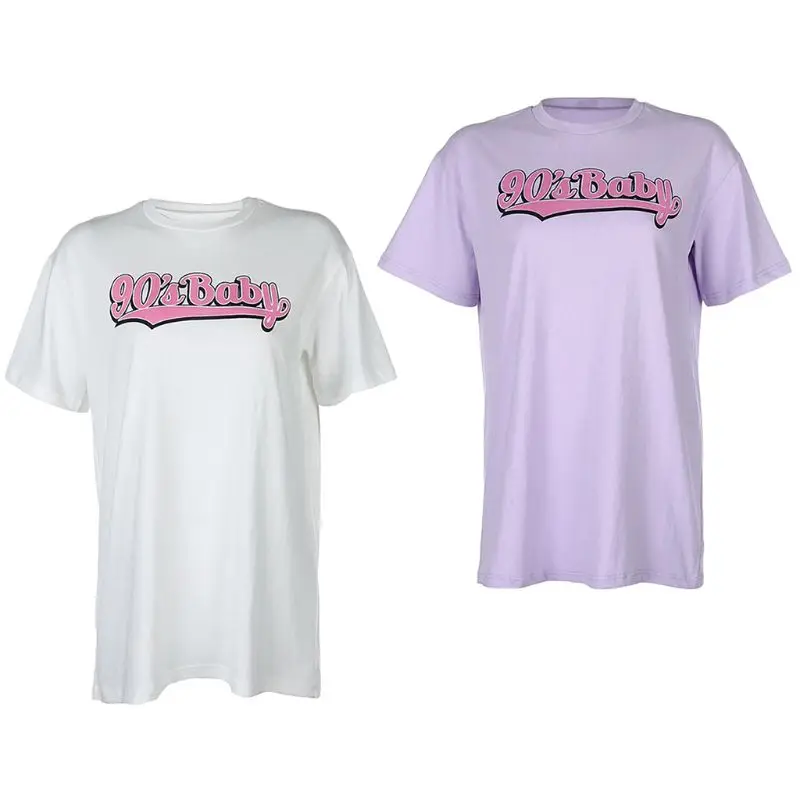 

Women Summer Short Sleeve Loose T-Shirt Funny 90s Baby Graphic Letter Printed Oversized Tunic Tops Harajuku Streetwear