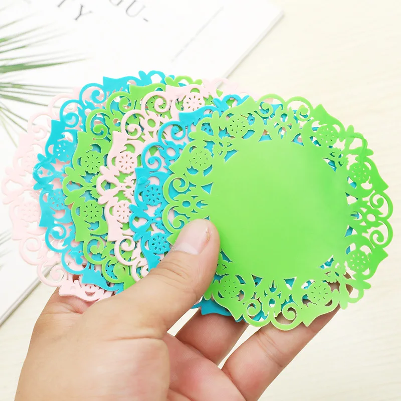 

5PC Creative Hollow Silicone Flower-shaped Non-slip Anti-scald Heat-insulating Tea Coaster Placemats for Table