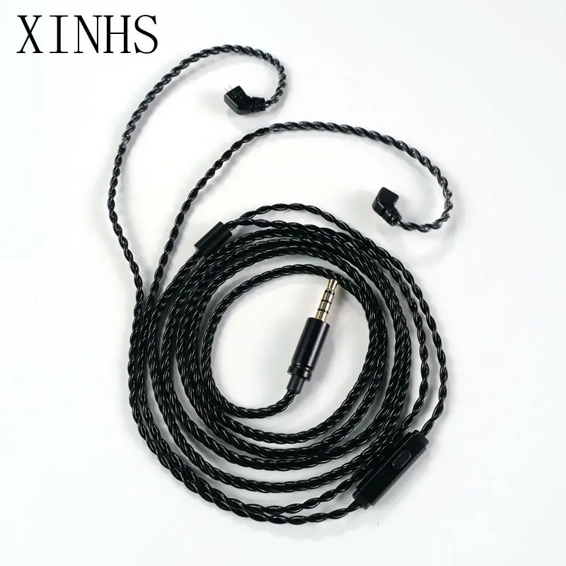 

Silver Plated Earphone Upgrade Cable with Microphone HIFI balance wire forKZ TFZ T2 CCA EDX AS16 earphone