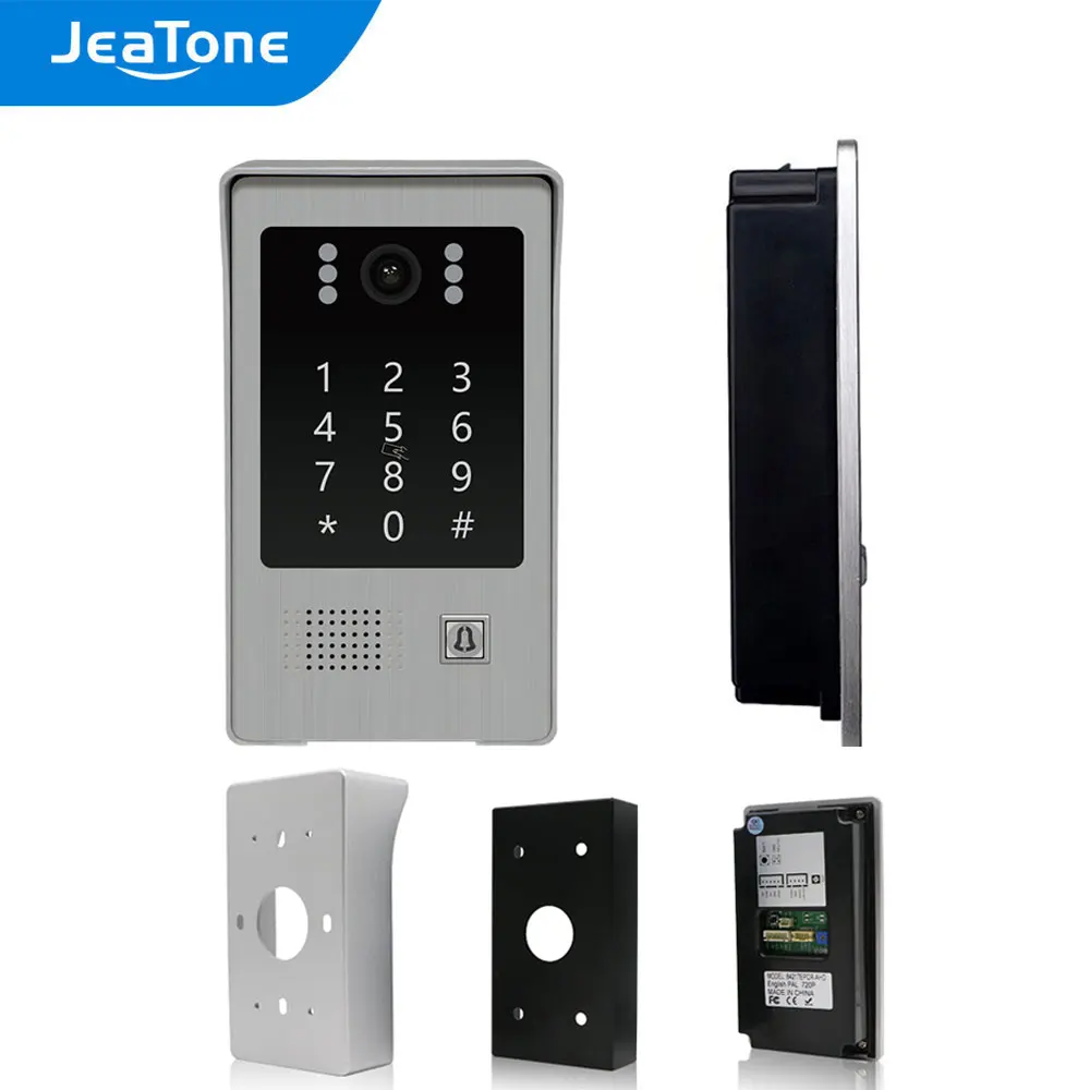 Jeatone 4 провода видео телефон двери открытый вызов панель станция с RFID карты swiper и