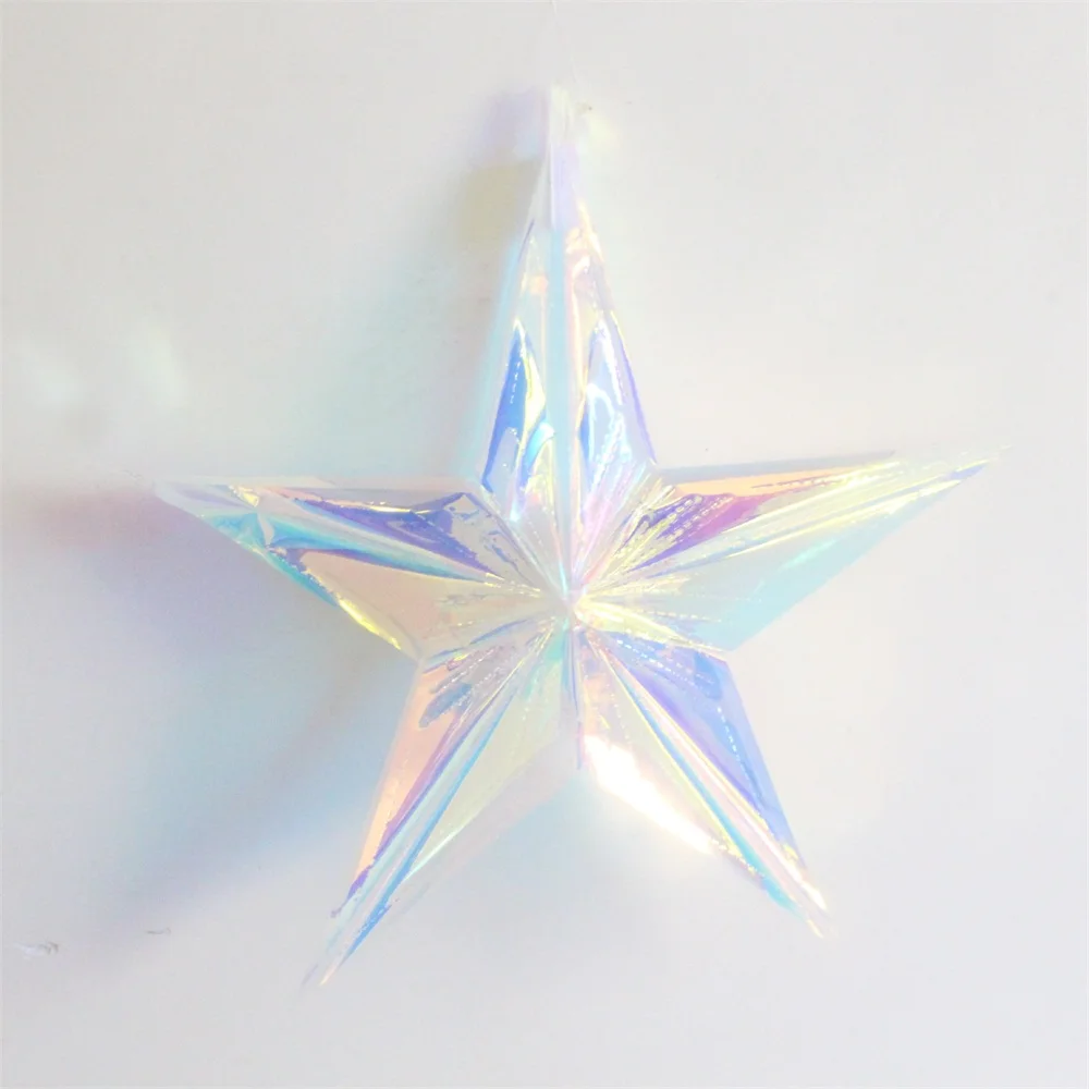 1 шт. Лазерная блестящая цветная бумага звезда пластиковая шесть со звездами
