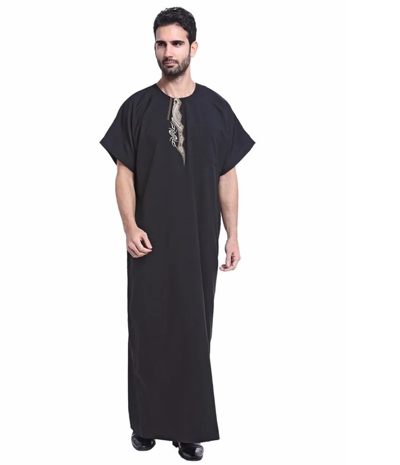Mens Jubba Thobe Indian Dress Men's Muslim Robe Pakistan Dubai Abaya Saudi Musulman Arab Islam Jewish Ramadan Clothes Plus Size