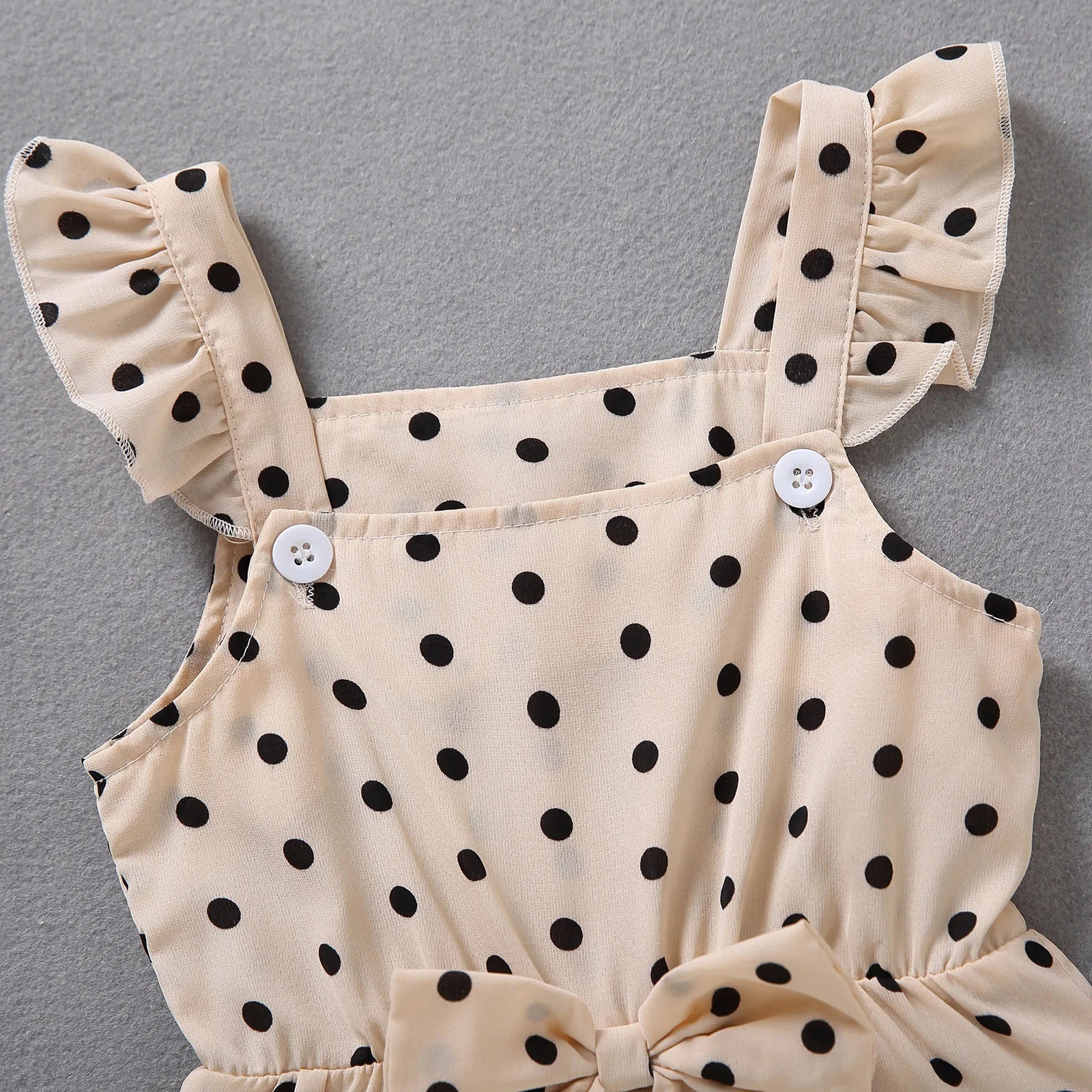 

Toddler Baby Girls Ruffles Dot Printed Bowknot Suspender Romper Jumpsuit Summer Newborn Baby Girl Clothes ropa bebe nia