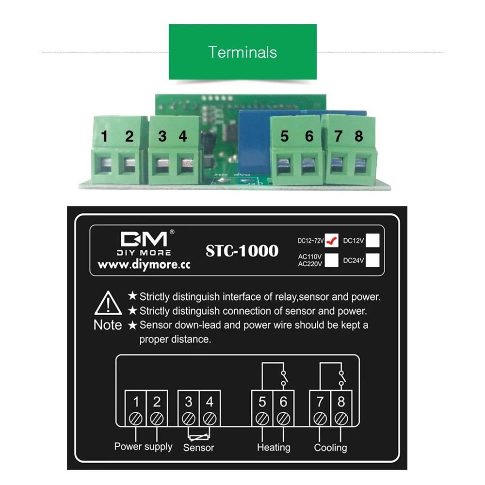 DST1000 STC-1000 12 В 24 в 110 В 220 В светодиодный цифровой регулятор температуры инкубатор терморегулятор Термостат с нагревателем охладитель