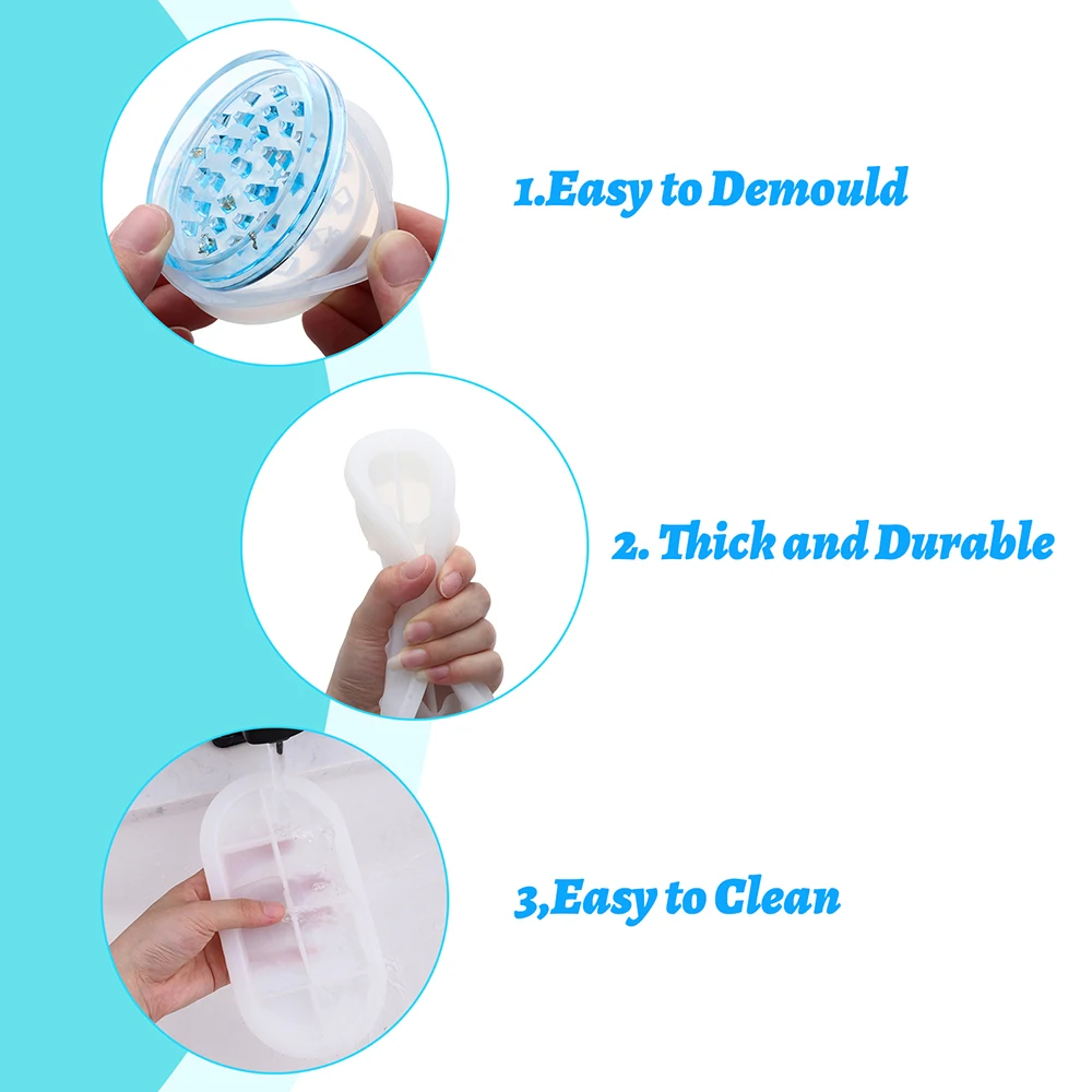 Molinillo de hierbas DIY, moldes de fundici&oacute;n de resina, tarro de almacenamiento de especias, molde de silicona epoxi artesanal, decoraciones para el hogar, bandeja rodante, 3 uds.-4