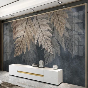 Пользовательские фотообои для стен спальни, 3D современное искусство, листья растений, кабинет, гостиная, фон, Настенный декор, Фреска, обои