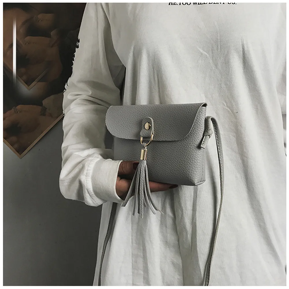 Модная винтажная сумка маленькая мини мессенджер сумки на плечо с кисточками