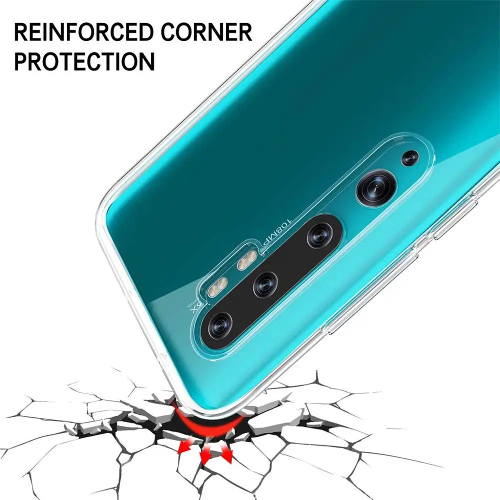 Чехол для телефона Xiaomi Mi Note 10 Pro нескользящий прозрачный амортизирующий защитный