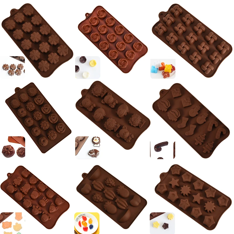 Животные фрукты цветок Рождество шоколадные силиконовые формы ледяной куб лоток