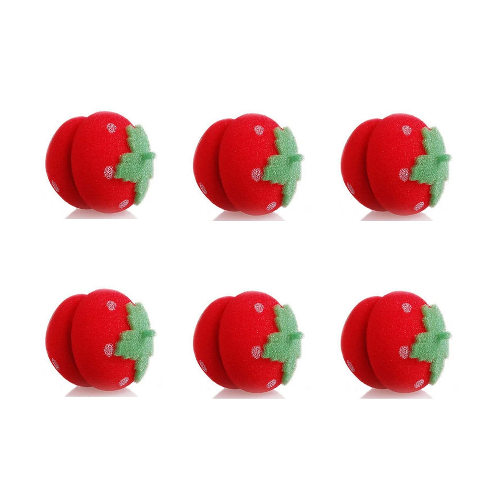 6 шт./компл. женские розовые Клубничные спящие круглые бигуди для волос Волшебные