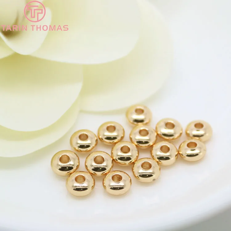 20 шт. бусины разделители из латуни цвета шампанского с золотым покрытием 24 К