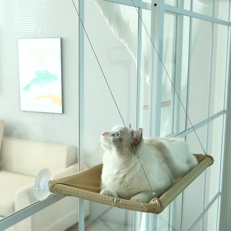 Pet Supplies Cute Cat Hanging Beds Comfortable Sunny Seat Window Mount Hammock Shelf Bearing 17.5kg | Дом и сад