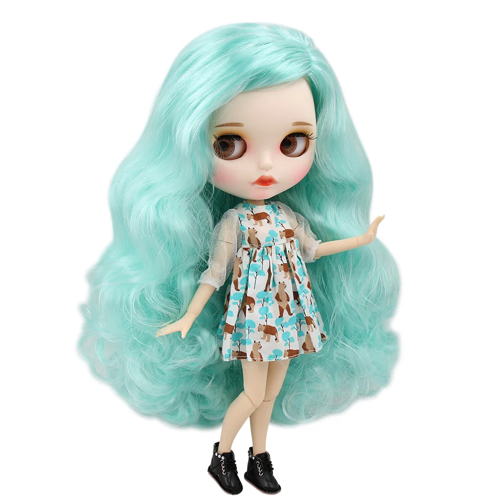 

ICY DBS Blyth doll 1/6 bjd joint body mint hair matte face toy BL4268/136 30cm anime girl gift nude doll