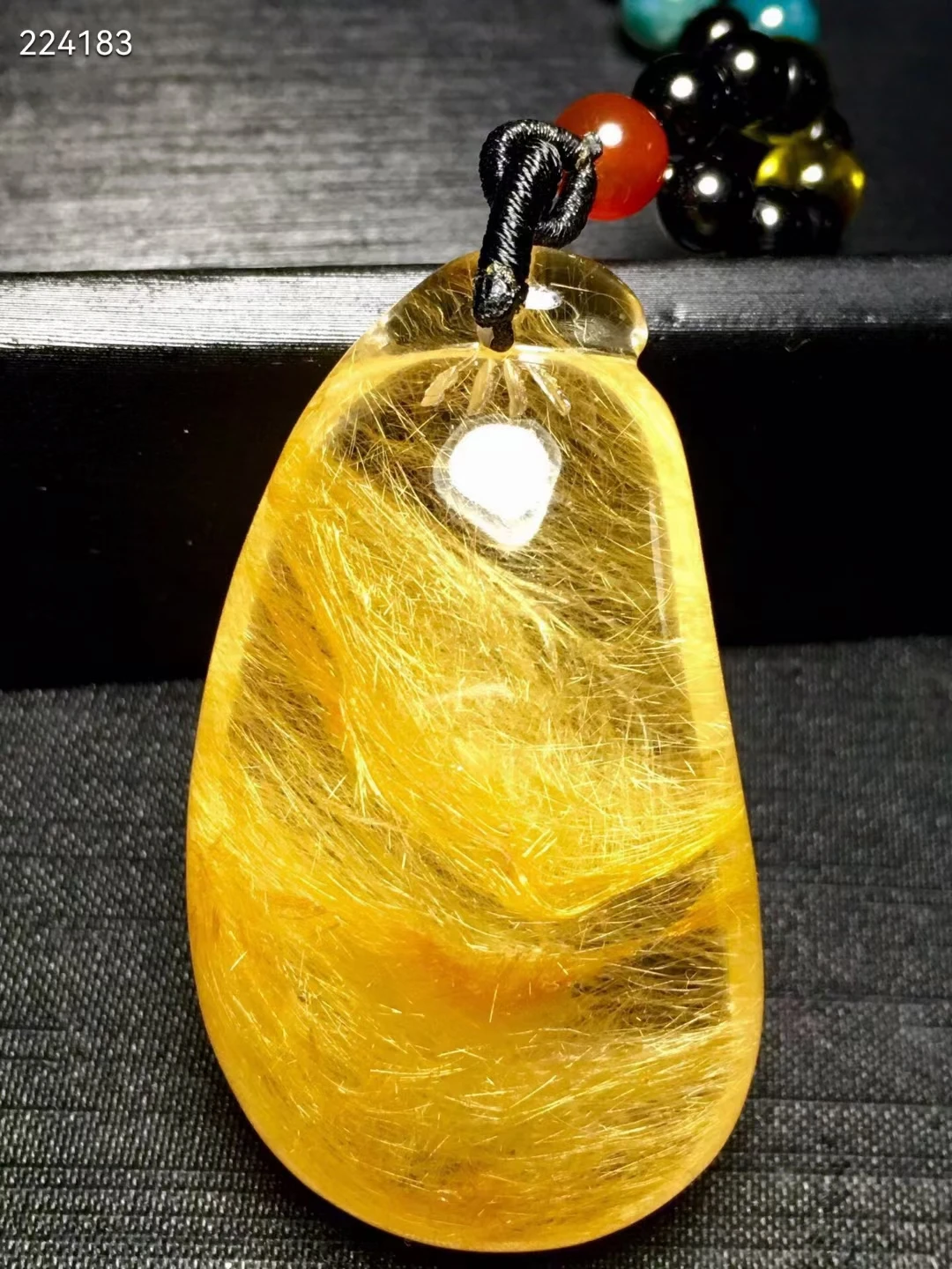 

Genuine Natural Gold Rutilated Quartz Wealthy Pendant 48*27*18mm Gourd Carved Gemstone Fashion Necklace Jewelry AAAAAA