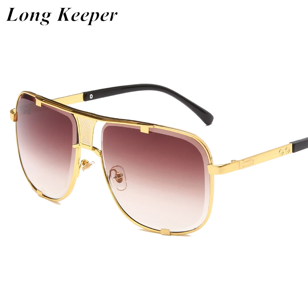

Fashion Oversized Sunglasses Men Women Brand Designer Metal Square Sun Glasses Male Retro High Quality Gradient Gafas De Sol