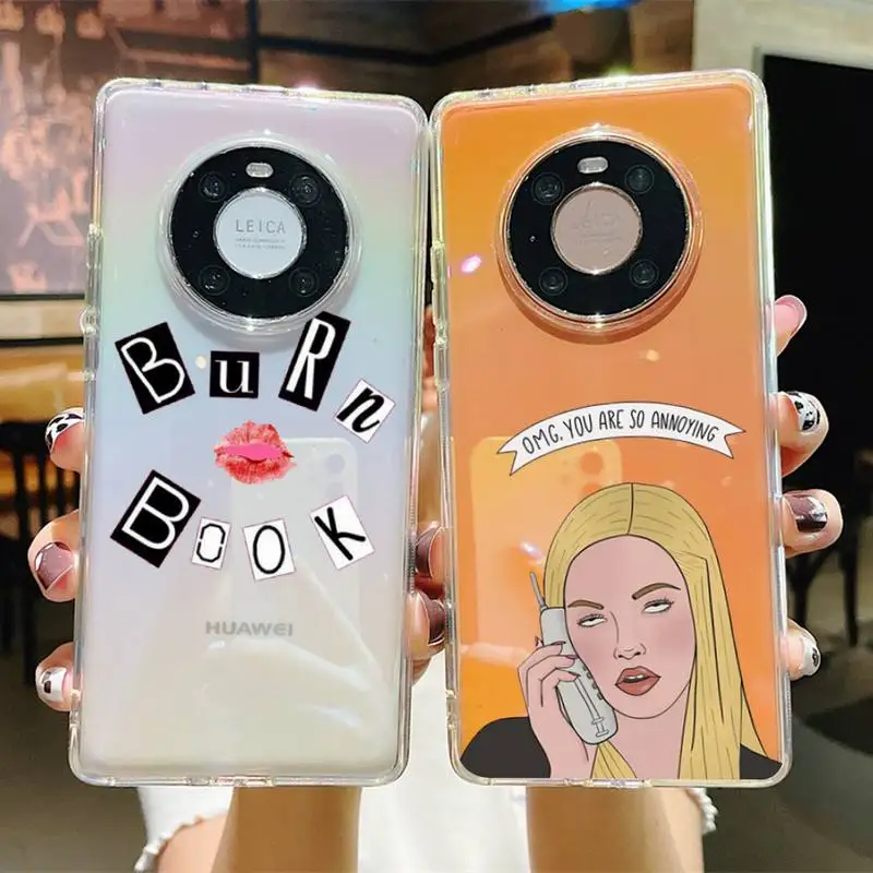 

Burn Book Kiss Mean Girls Bling Cute Phone Case For Huawei P 20 30 pro lite Psmart 2019 Y5 6 7 Honor 8 10 i lite Mate 20lite