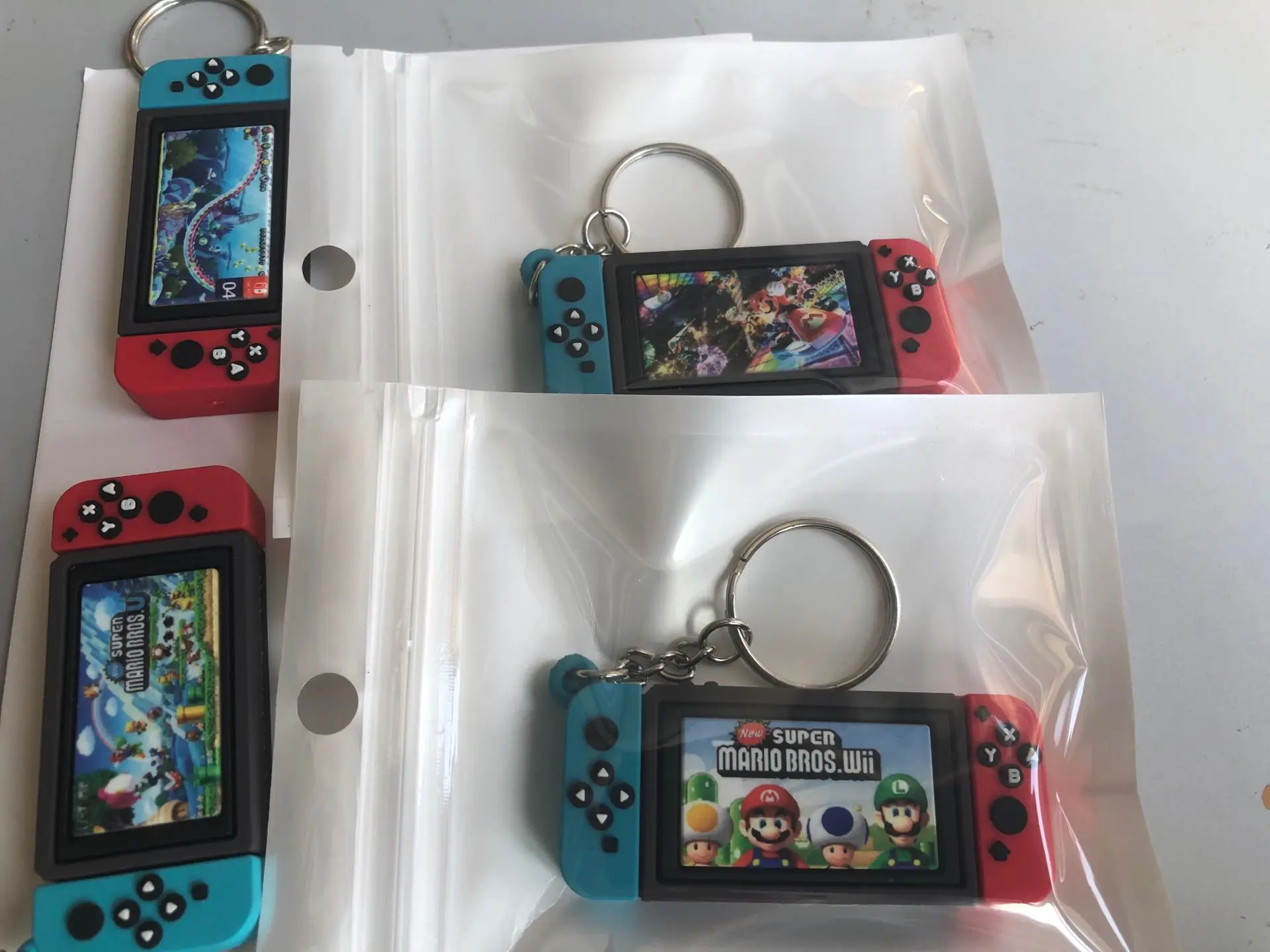 

2020 New Mario Bros Keychain Switch Game Childhood PVC Keyring Fashion Charm Bag Pendant Key Chains Kids Friends Gifts