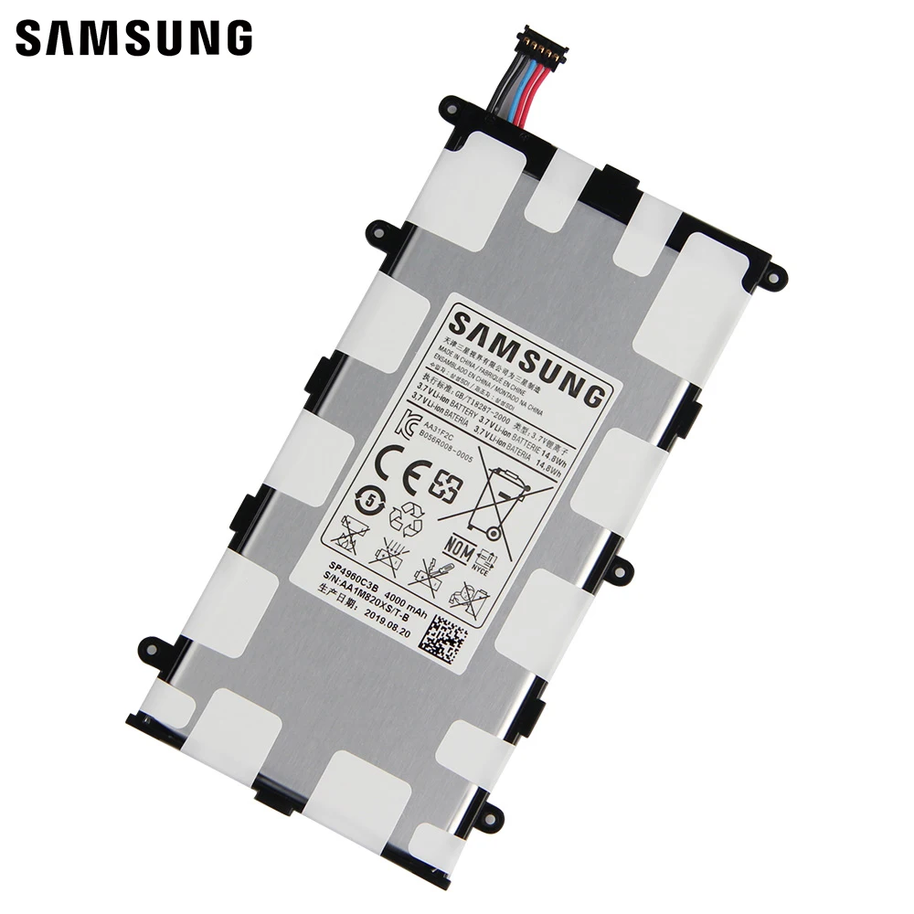 Оригинальный сменный аккумулятор Samsung SP4960C3B для GALAXY Tab 7 0 Plus P6200 P6210 P3110 P3100 планшета