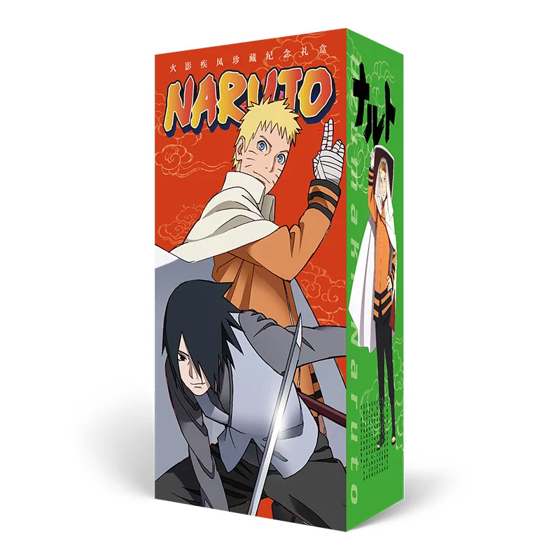 Аниме lucky bag длинная Подарочная коробка Наруто Коллекционная коробка игрушка включает открытку бутылка фоторамка ролевые карты подарок