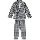 Детские весенние Клетчатый костюм комплект для мальчиков в черную и белую клетку, блейзер + штаны для маленькой девочки, комплект из 2-х предметов, Детские вечерние костюмы для сцены