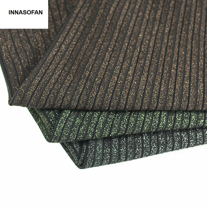 INNASOFAN теплая трикотажная юбка для женщин осень зима плиссированная длинная