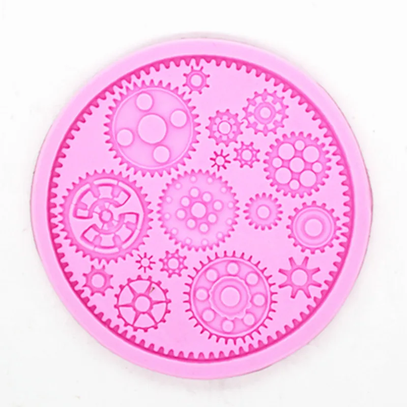 LYDIA Darling Mould Big Gear Clock Series Fondant Cake Shape Round Silicone Chocolate Clay Mould