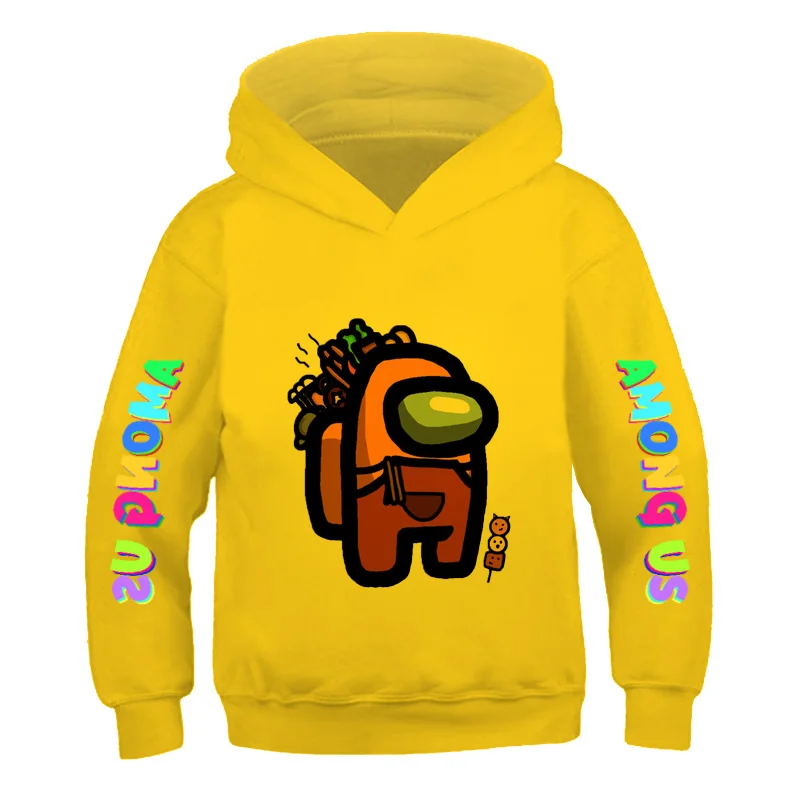 

3-14Years Among Us Boys Hoodies Impostor Cotton Streetwear New Video Game kids Sweatshirt Girls kawaii Hip hop Pullover printing